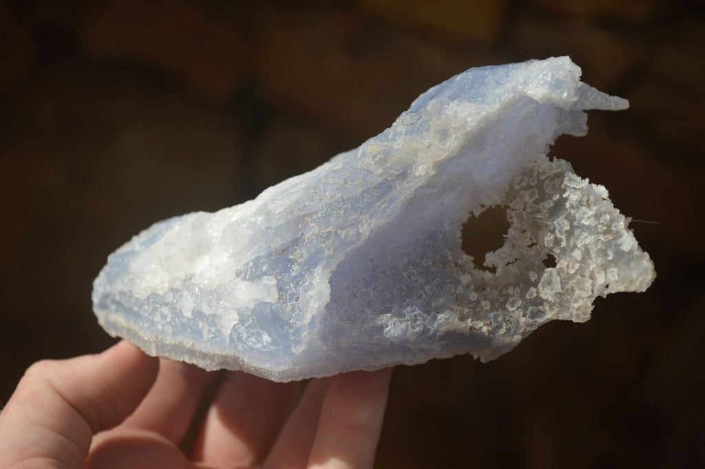 Natural Etched Blue Chalcedony Specimens x 2 From Nsanje, Malawi - Toprock Gemstones and Minerals 