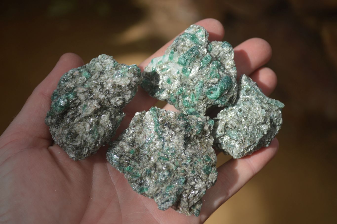 Natural Rare Emerald Mica In Matrix Cobbed Specimens x 20 From Mutoko, Zimbabwe - Toprock Gemstones and Minerals 