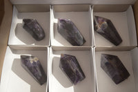 Polished Dark Purple Amethyst Points x 6 From Zambia - Toprock Gemstones and Minerals 
