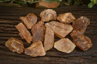Natural Honey Aragonite Etched & Cobbed Pieces  x 12 From Namibia - Toprock Gemstones and Minerals 