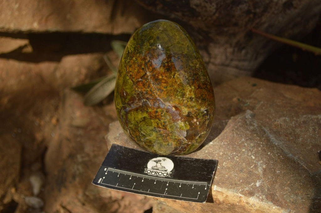 Polished  Green Opal Standing Free Forms  x 2 From Antsirabe, Madagascar - Toprock Gemstones and Minerals 