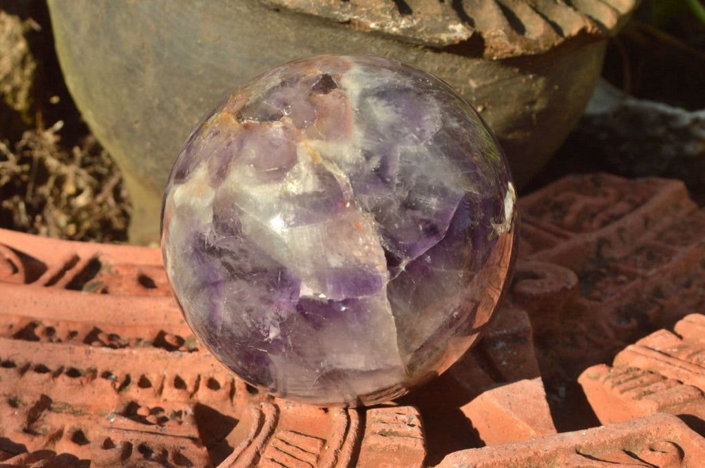 Polished Dream Flower Amethyst Spheres x 2 From Madagascar - TopRock