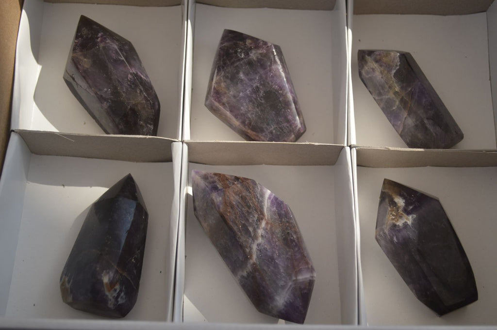 Polished Dream Amethyst Points  x 6 From Madagascar - Toprock Gemstones and Minerals 