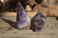 Polished  Stunning Chevron Amethyst Points x 6 From Zambia