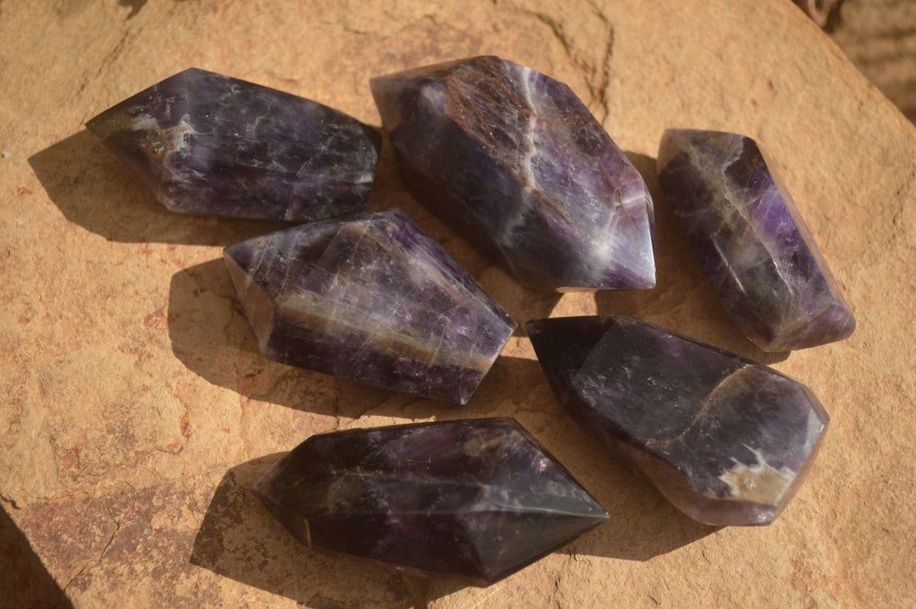Polished Dream Amethyst Points  x 6 From Madagascar - Toprock Gemstones and Minerals 