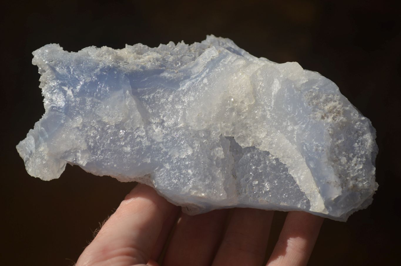 Natural Etched Blue Chalcedony Specimens x 2 From Nsanje, Malawi - Toprock Gemstones and Minerals 