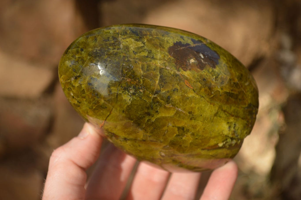 Polished  Green Opal Standing Free Forms  x 2 From Antsirabe, Madagascar - Toprock Gemstones and Minerals 