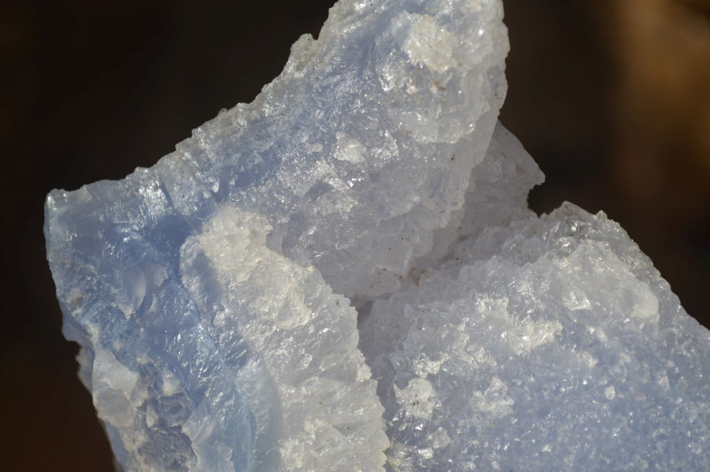 Natural Etched Blue Chalcedony Specimens x 2 From Nsanje, Malawi - Toprock Gemstones and Minerals 