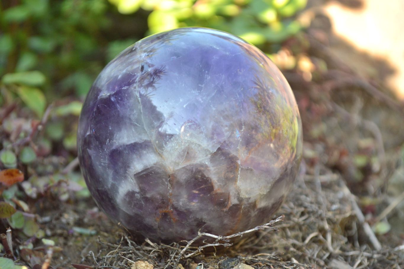 Polished Dream Flower Amethyst Spheres x 2 From Madagascar - TopRock