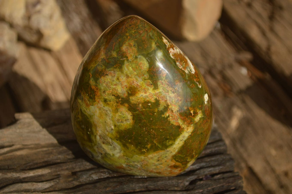 Polished  Green Opal Standing Free Forms  x 2 From Antsirabe, Madagascar - Toprock Gemstones and Minerals 