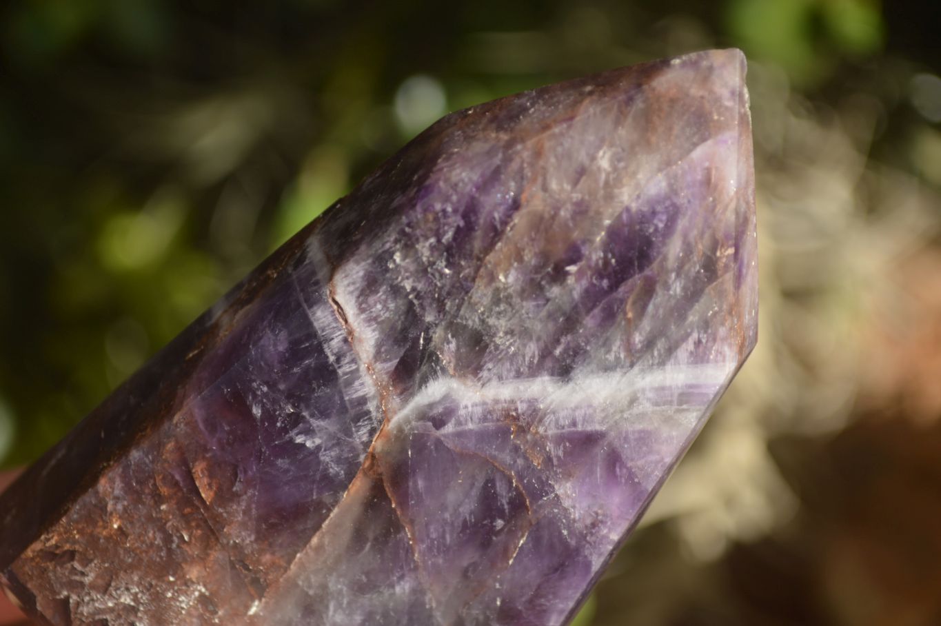 Polished  Stunning Chevron Amethyst Points x 6 From Zambia - Toprock Gemstones and Minerals 
