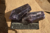 Polished Dark Purple Amethyst Points x 6 From Zambia - Toprock Gemstones and Minerals 