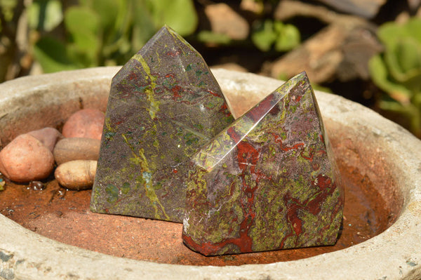 Polished Bastite Dragon Bloodstone Free Form Points  x 6 From Tshipise, South Africa - TopRock