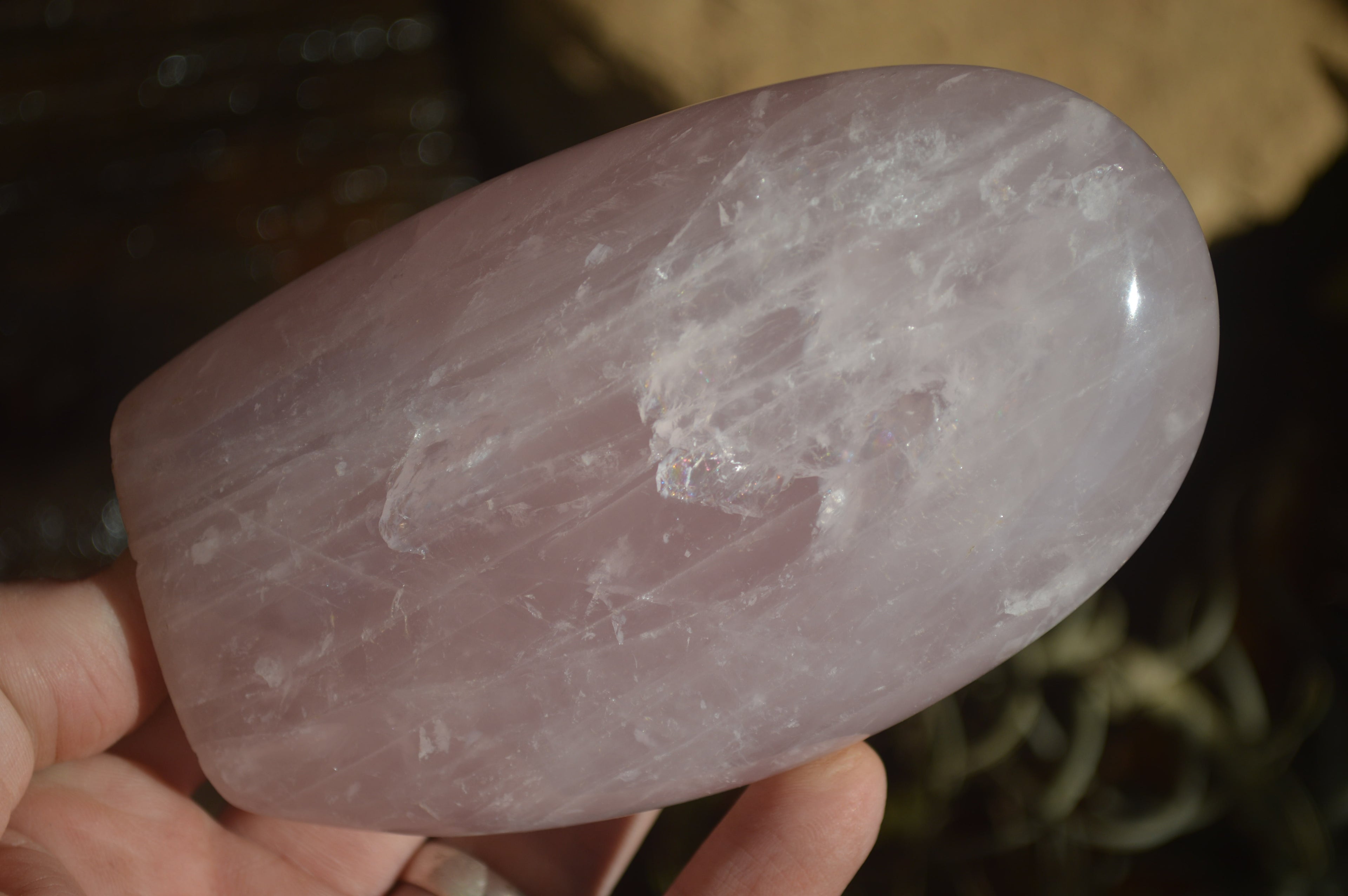 Polished Pink Rose Quartz Standing Free Forms x 2 From Antsirabe, Madagascar - Toprock Gemstones and Minerals 