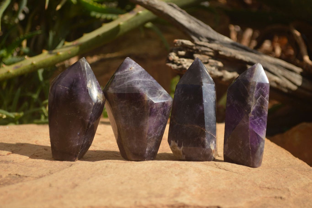 Polished Dream Amethyst Points  x 6 From Madagascar - Toprock Gemstones and Minerals 