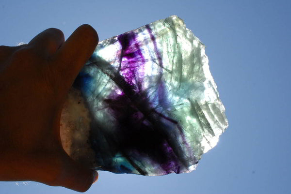 Polished Watermelon Fluorite Slice x 1 From Vis, Namibia - TopRock