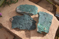 Natural Micro Botryoidal Crystalline Malachite Specimens  x 3 From Congo - Toprock Gemstones and Minerals 