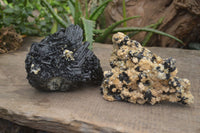 Natural Schorl Black Tourmaline Specimens x 2 From Erongo, Namibia