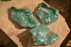 Polished On One Side Emerald Mtorolite Plates x 3 From Mutorashanga, Zimbabwe - Toprock Gemstones and Minerals 
