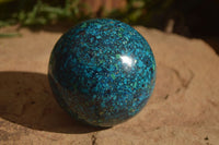 Polished  Conglomerate Chrysocolla Sphere With Azurite & Malachite  x 1 From Congo - Toprock Gemstones and Minerals 