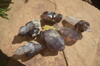 Natural Large Smokey Window Amethyst Specimens  x 6 From Chiredzi, Zimbabwe - Toprock Gemstones and Minerals 