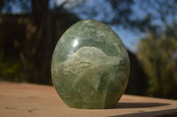 Polished  Green Fluorite Standing Free Forms  x 2 From Madagascar - Toprock Gemstones and Minerals 