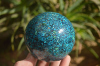 Polished  Conglomerate Chrysocolla Sphere With Azurite & Malachite  x 1 From Congo - Toprock Gemstones and Minerals 
