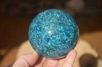 Polished  Conglomerate Chrysocolla Sphere With Azurite & Malachite  x 1 From Congo - Toprock Gemstones and Minerals 