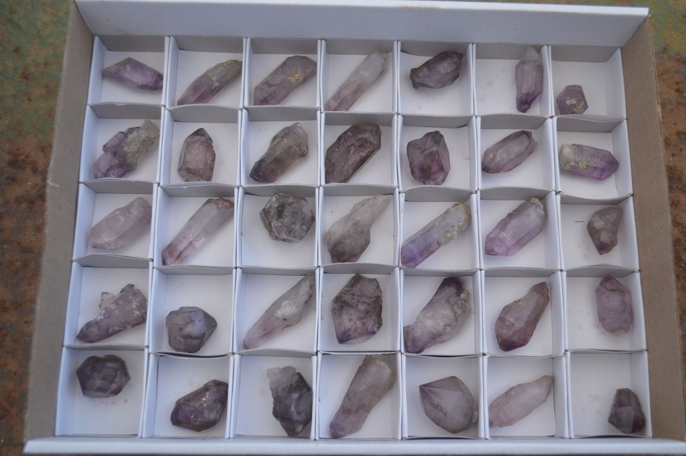 Natural Single Smokey Amethyst Crystals  x 35 From Chiredzi, Zimbabwe - Toprock Gemstones and Minerals 