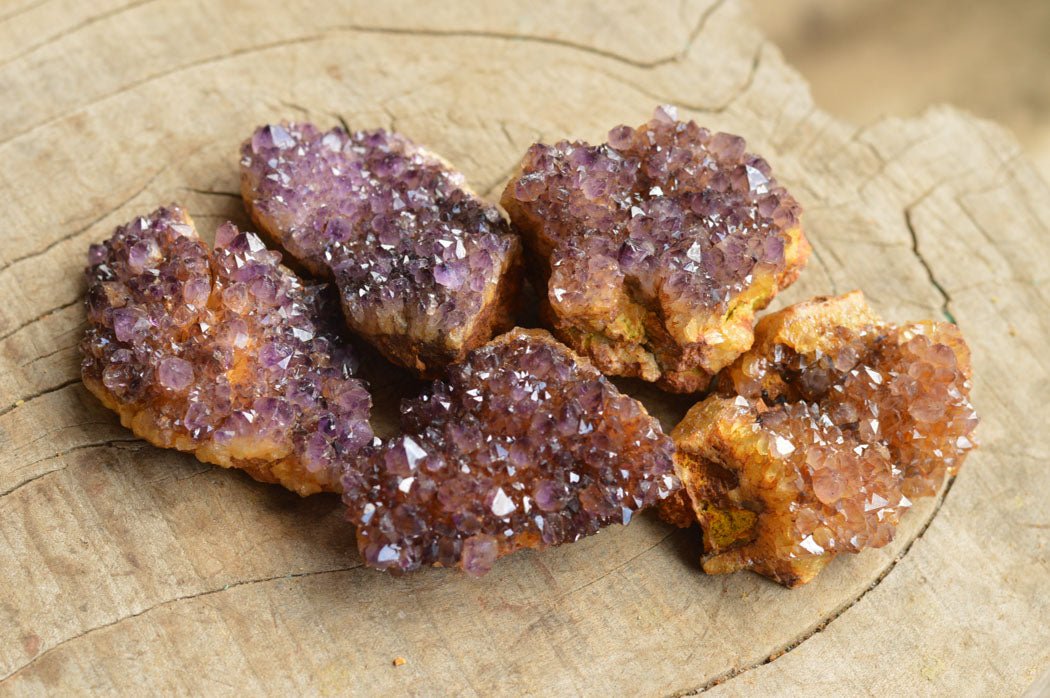 Natural Small Dark "Amethystos" Amethyst Clusters x 35 From Kwaggafontein, South Africa - TopRock