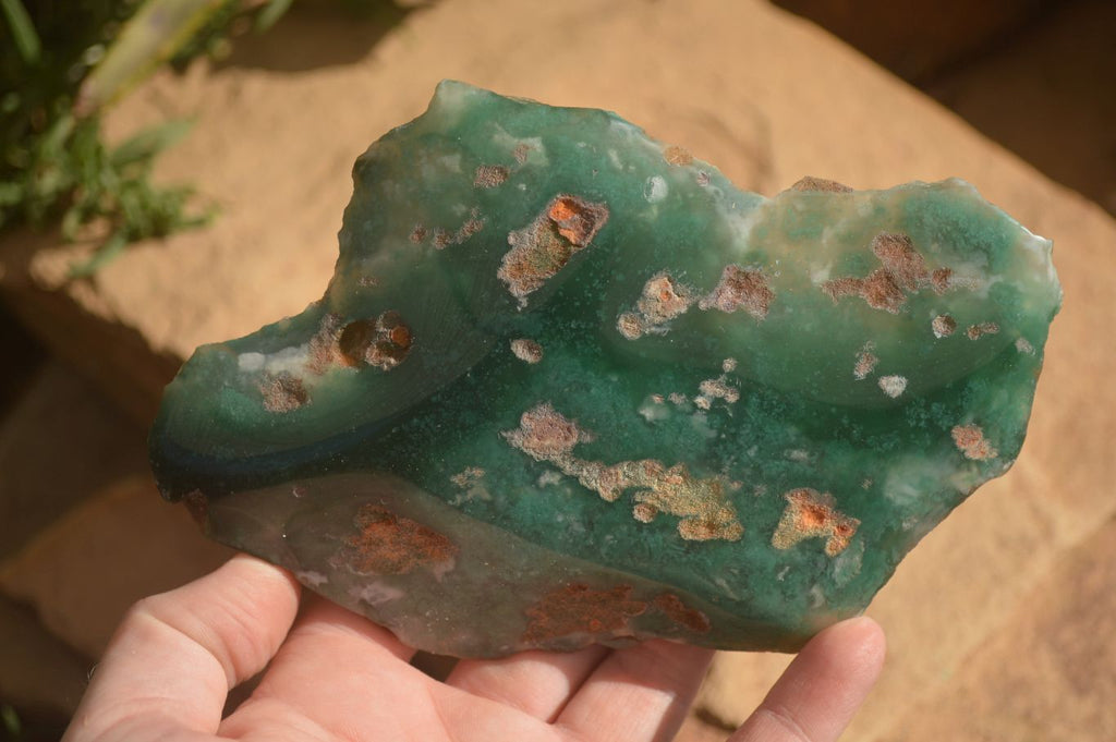 Polished On One Side Emerald Mtorolite Plates x 3 From Mutorashanga, Zimbabwe - Toprock Gemstones and Minerals 