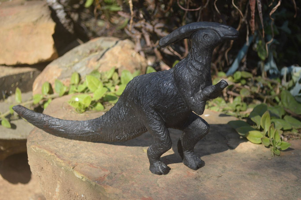 Polished Black Soapstone Dinosaur Carving x 1 From Zimbabwe - Toprock Gemstones and Minerals 