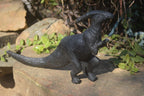 Polished Black Soapstone Dinosaur Carving x 1 From Zimbabwe - Toprock Gemstones and Minerals 