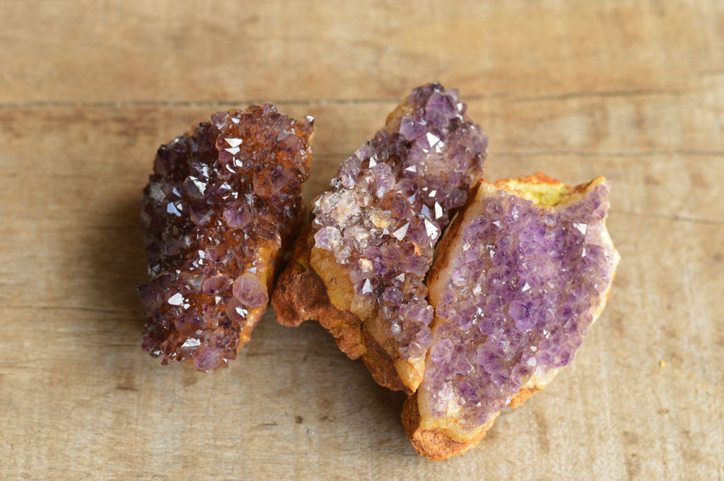 Natural Small Dark "Amethystos" Amethyst Clusters x 35 From Kwaggafontein, South Africa - TopRock
