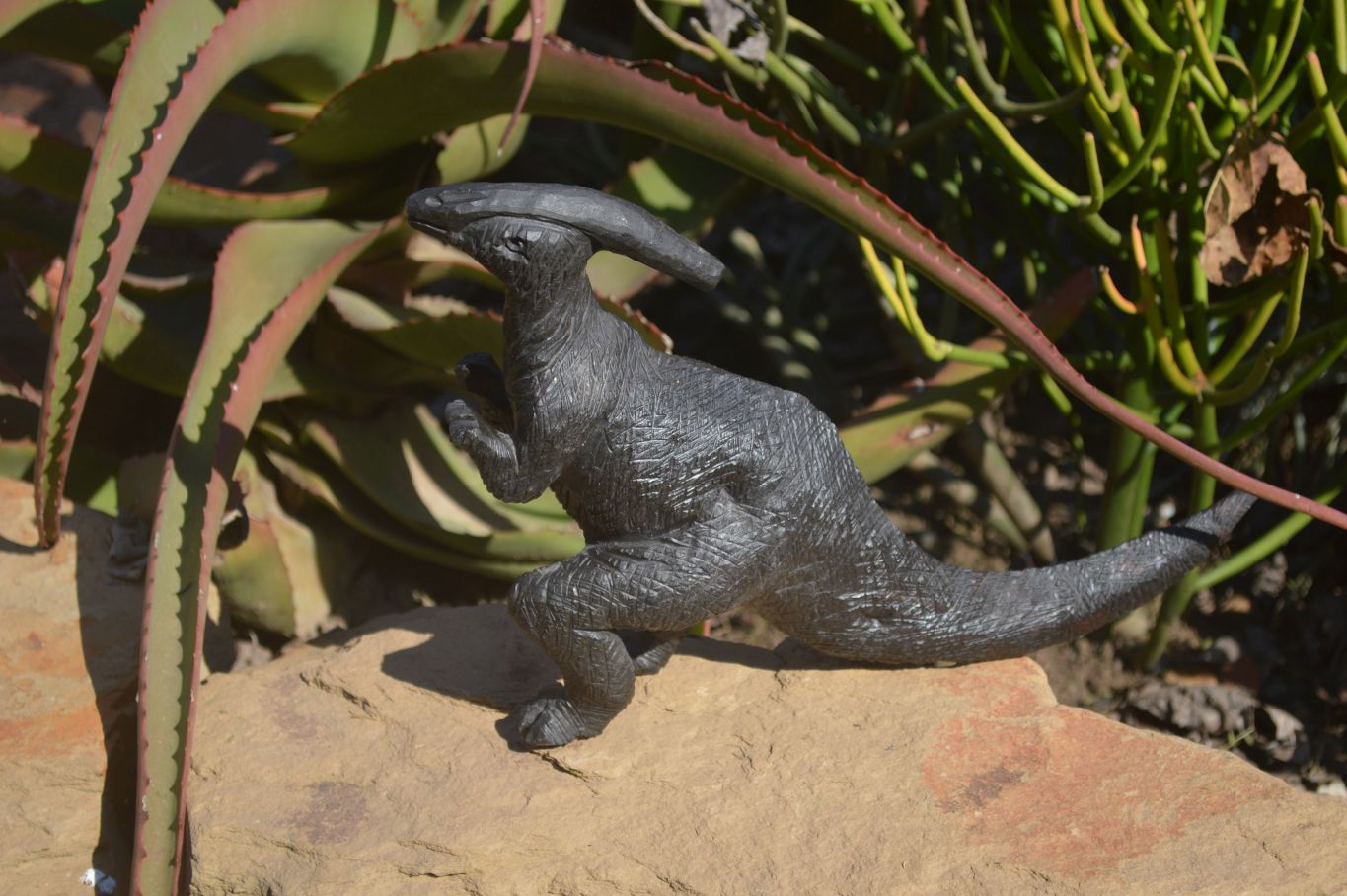 Polished Black Soapstone Dinosaur Carving x 1 From Zimbabwe - Toprock Gemstones and Minerals 