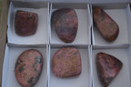 Polished Pink Rhodonite Free Forms  x 6 From Zimbabwe - Toprock Gemstones and Minerals 