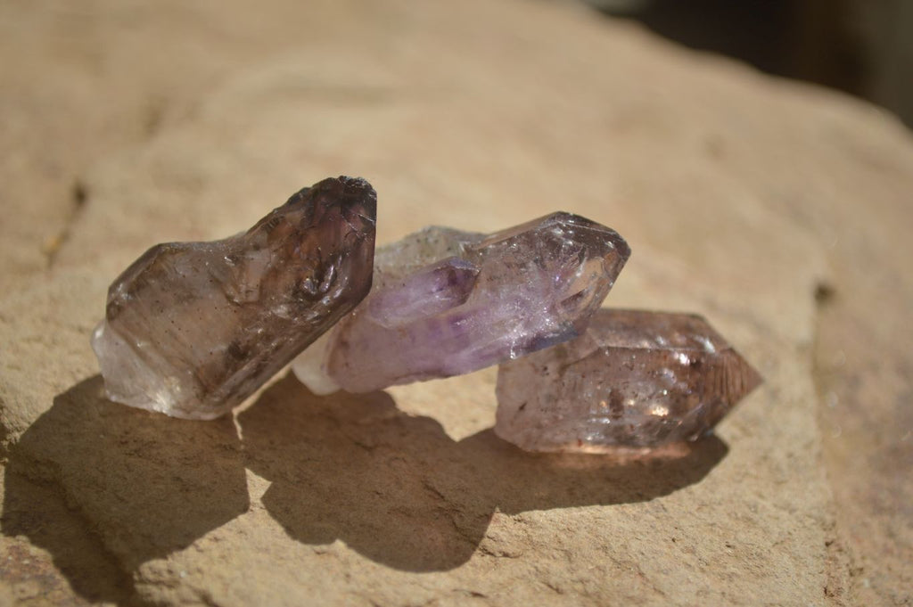 Natural Single Smokey Amethyst Crystals  x 35 From Chiredzi, Zimbabwe - Toprock Gemstones and Minerals 