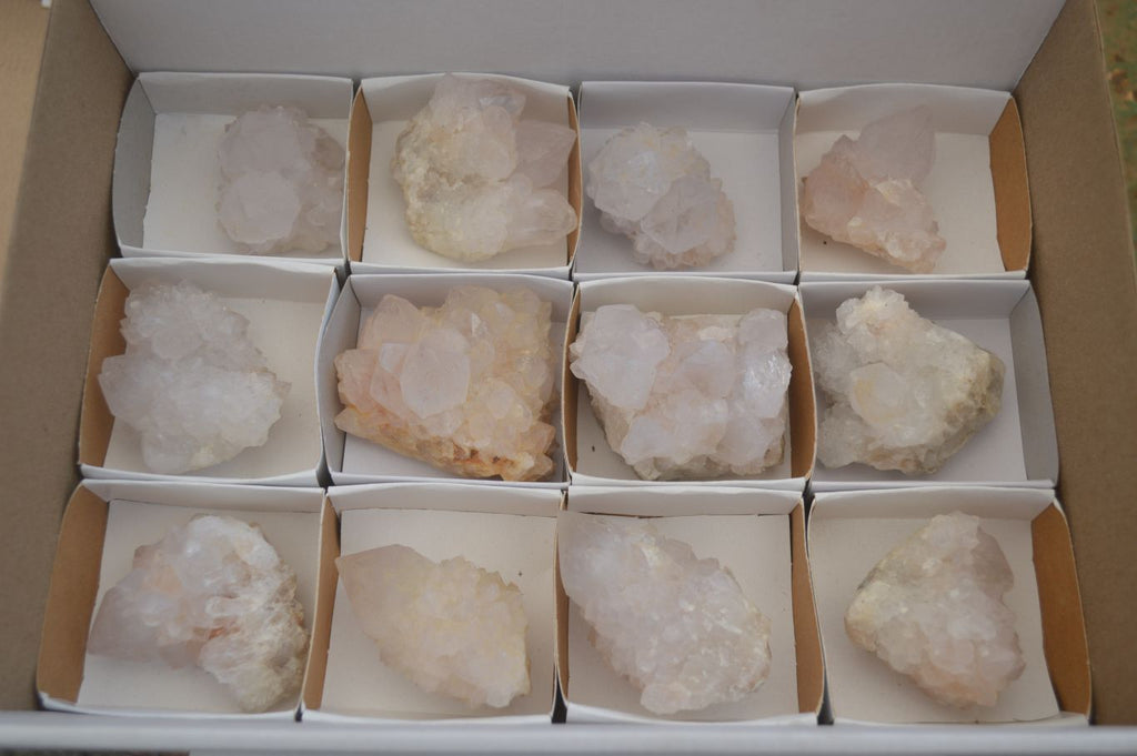 Natural White Spirit Cactus Quartz Clusters  x 12 From Boekenhouthoek, South Africa - Toprock Gemstones and Minerals 