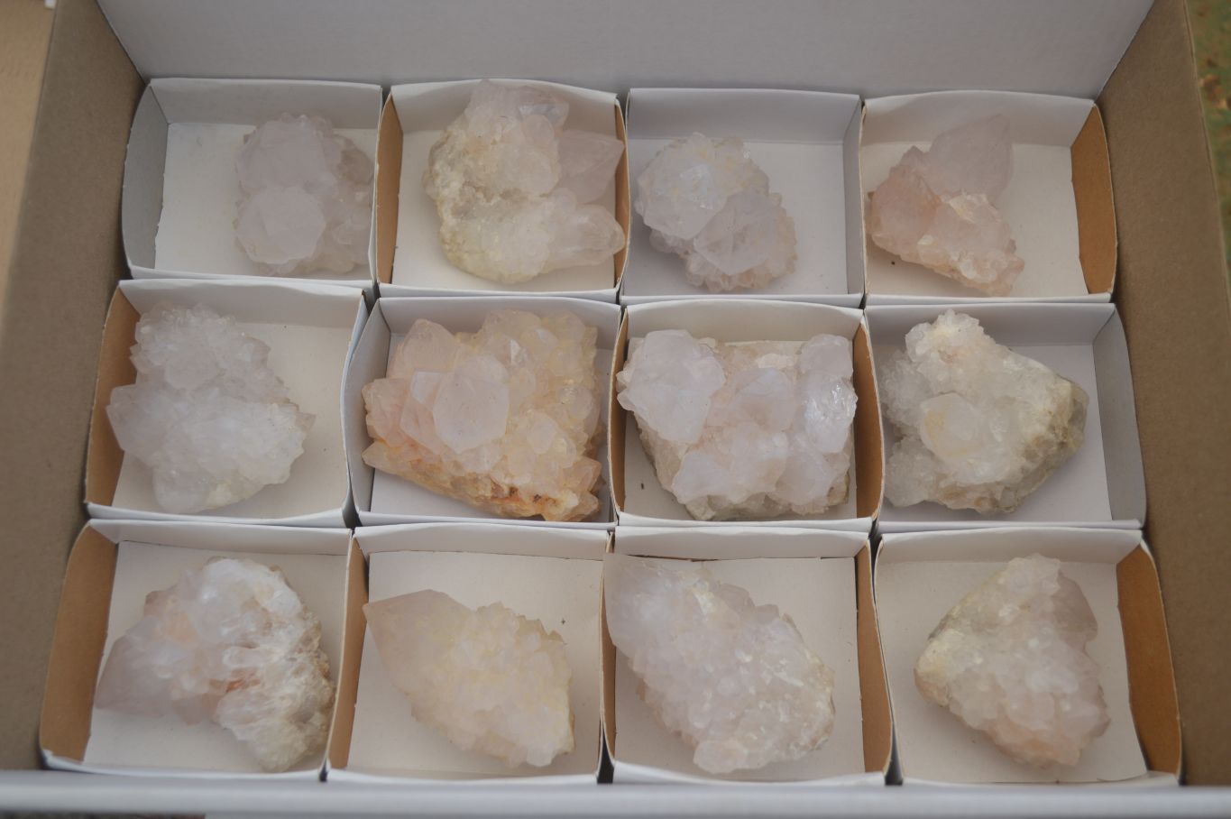 Natural White Spirit Cactus Quartz Clusters  x 12 From Boekenhouthoek, South Africa - Toprock Gemstones and Minerals 