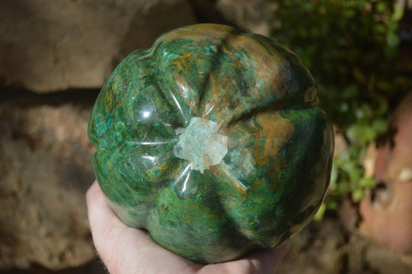 Polished Green Verdite Pumpkin Carving x 1 From Zimbabwe - Toprock Gemstones and Minerals 