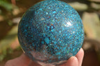 Polished  Conglomerate Chrysocolla Sphere With Azurite & Malachite  x 1 From Congo - Toprock Gemstones and Minerals 