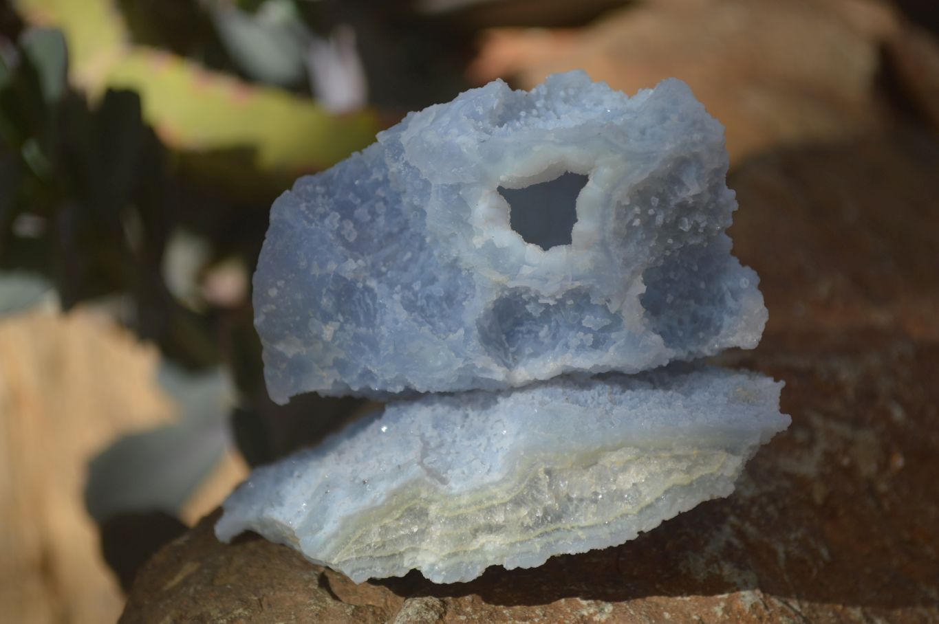 Natural Etched Blue Chalcedony Specimens  x 12 From Nsanje, Malawi - Toprock Gemstones and Minerals 