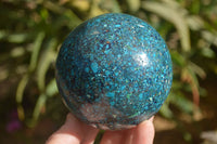 Polished  Conglomerate Chrysocolla Sphere With Azurite & Malachite  x 1 From Congo - Toprock Gemstones and Minerals 