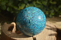 Polished  Conglomerate Chrysocolla Sphere With Azurite & Malachite  x 1 From Congo - Toprock Gemstones and Minerals 
