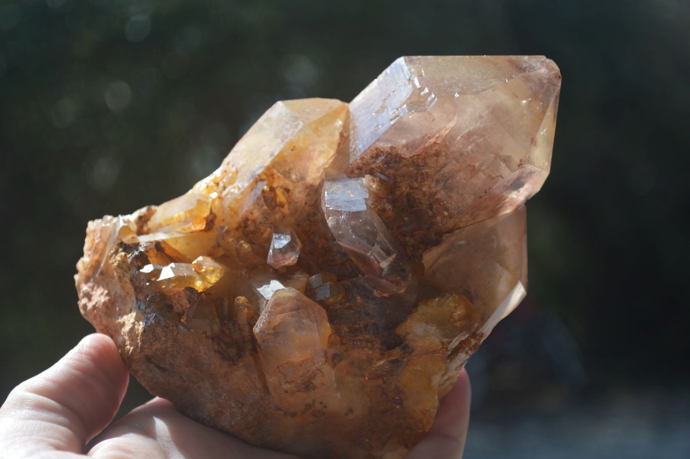 Natural Cascading Red Hematoid Phantom Quartz Crystal Formations  x 3 From Karoi, Zimbabwe - Toprock Gemstones and Minerals 