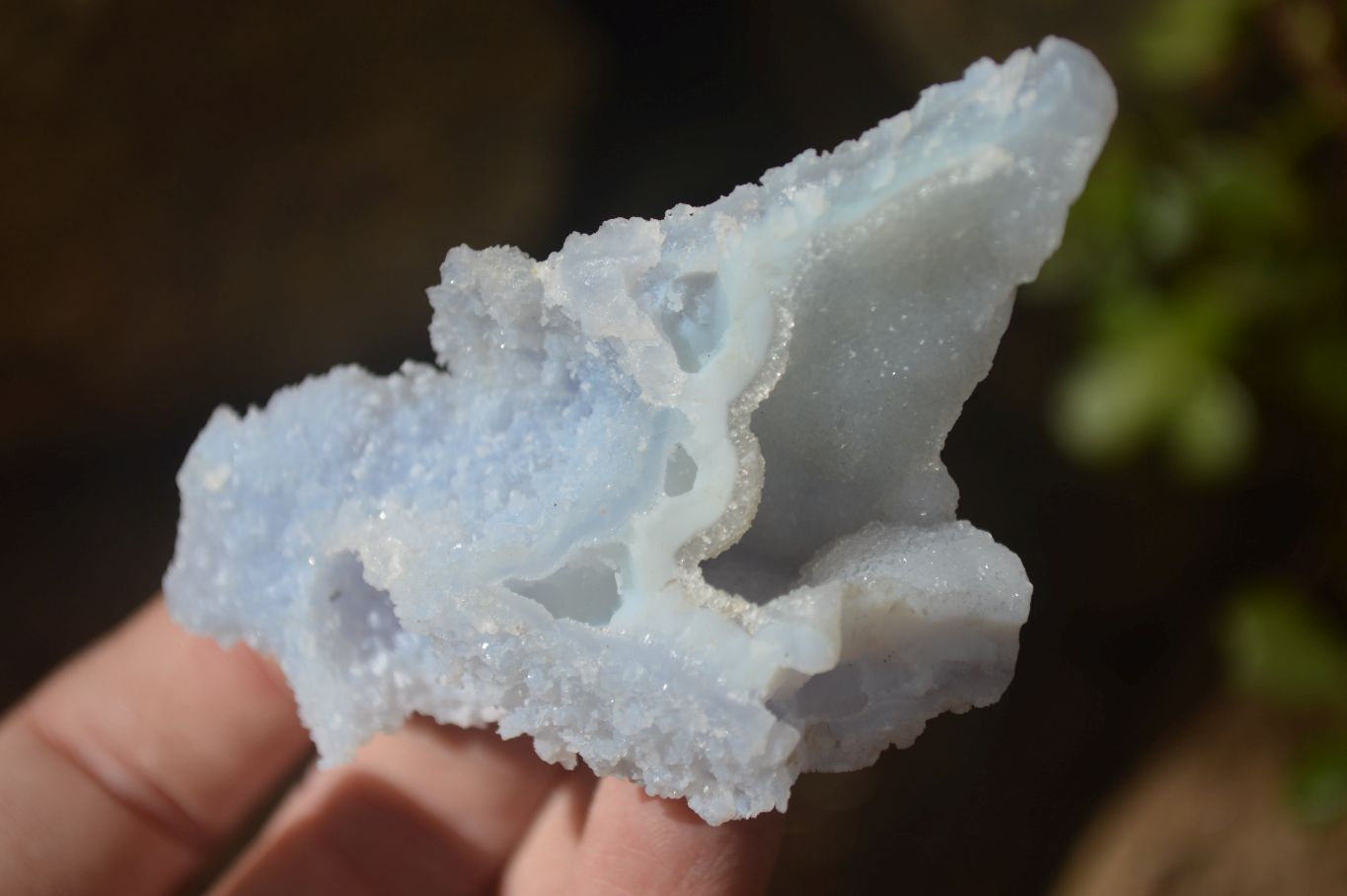 Natural Etched Blue Chalcedony Specimens  x 12 From Nsanje, Malawi - Toprock Gemstones and Minerals 