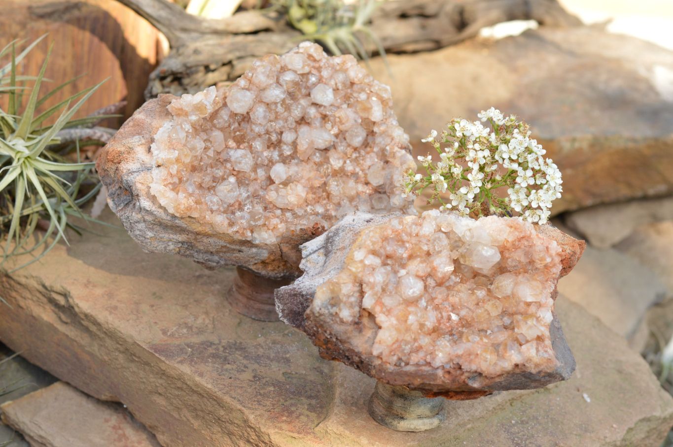 Natural Quartz Clusters With Golden Limonite Colouring  x 2 From Solwezi, Zambia - TopRock