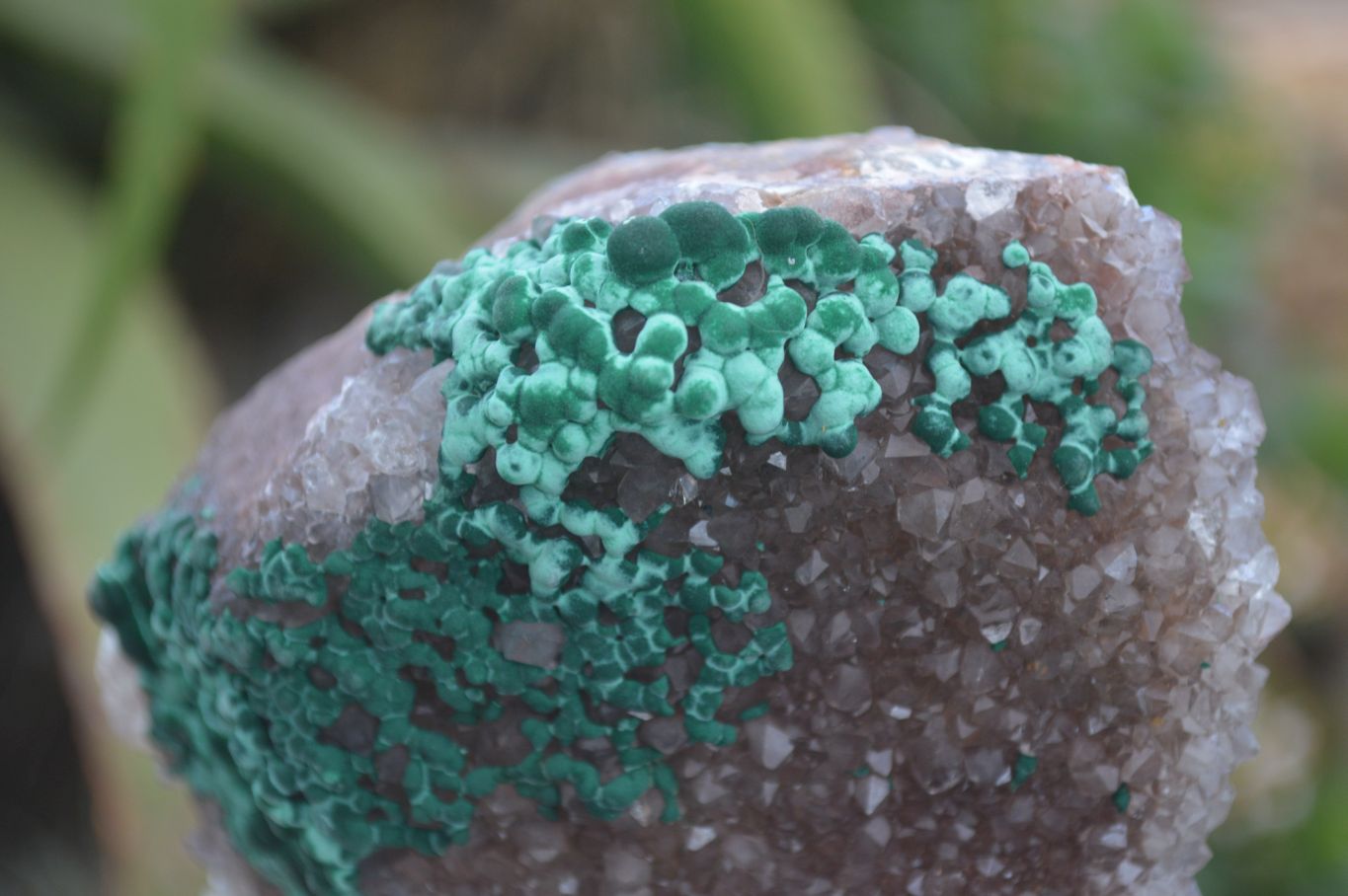 Natural Rare Ball Malachite On Quartz & Dolomite Specimens x 2 From Kambove, Congo - Toprock Gemstones and Minerals 