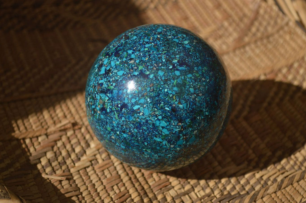 Polished  Conglomerate Chrysocolla Sphere With Azurite & Malachite  x 1 From Congo - Toprock Gemstones and Minerals 
