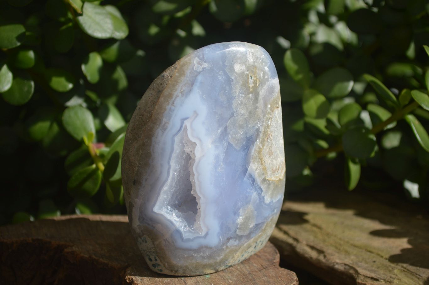 Polished Blue Lace Agate Standing Free Forms  x 2 From Nsanje, Malawi - Toprock Gemstones and Minerals 